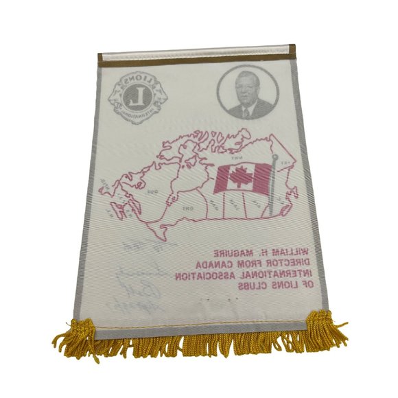 1977 Lions Club International Banner Director From Canada Signed William Maguire - Picture 4 of 4